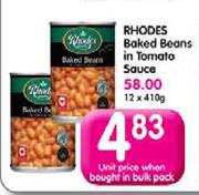 Rhodes Baked Beans In Tomato Sauce - 410g
