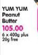 Yum Yum Peanut Butter-6 x 400g Plus 20g Free