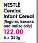 Nestle Cerelac Infant Cereal(Regular, Banana And Maize Only)-6X250g