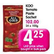 Koo Tomato Paste Sachet-100g Each