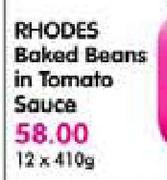 Rhodes Baked Beans In Tomato Sauce -12X410g