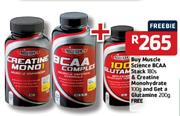 Muscle Science BCAA Stack-180's & Creatine Monohydrate-100g