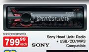 Sony Head Unit: Radio + USB/CD/MP3 Compatible (SON.COXGT520U)