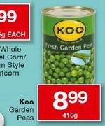  Koo Garden Peas-410g Each