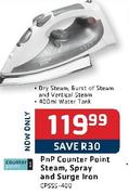 PnP Counter Point Steam, Spray and Surge Iron (CPSSS-400)