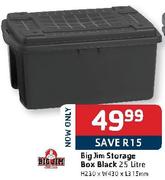 Big Jim Storage Box Black (H230 x W430 x L315mm)-25 Ltr