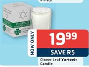 Clover Leaf Yortzeit Candle
