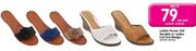 Ladies Flower Flat Sandals Or Ladies Cut Out Wedge-Per Pair