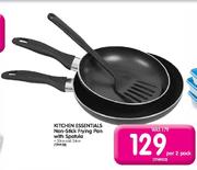 Kitchen Essentials Non-Stick Frying Pan With Spatula-Per 2 Pack