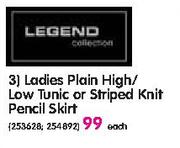 Legend Ladies Plain High/Low Tunic Or Striped Knit Pencil Skirt Each