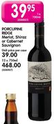 Porcupine Ridge Merot ,Shiraz Or Cabernet Sauvignon-12 x 750ml