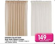 Design Collection Slub Voile Taped Curtain-Per Drop