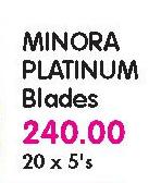 Minora Platinum Blades-20 x 5's