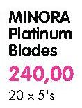 Minora Platinum Blades-20 x 5's