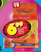 Fatti's Moni's Spaghetti Macroni-500g Each