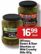 Offenau Sweet & Sour Gherkins Or Mild Crunchy Dills-680Gm Each