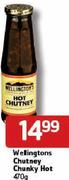 Wellingtons Chutney Chunky Hot-470Gm