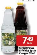Safari Brown Or White Spirit Vinegar-750Ml Each