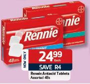 Rennie-Antacid Tablets Assorted-48's Each