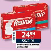 Rennie Antacid Tablets Assorted-48's Each