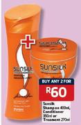 Sunsilk Shampoo-400ml, Conditioner-350ml Or Treatment-270ml