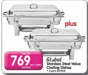 Global Stainless Steel Value Chafing Dishes-Per 2's pack