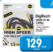 Digitech HDMI V1 4A Cables-Each