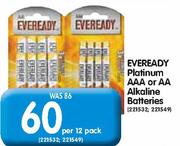 Eveready Platinum AAA Or AA Alkaline Batteries-Per 12 Pack