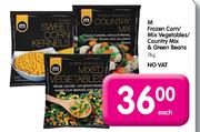 M Frozen Corn/Mix Vegetables/Country Mix & Green Beans-2Kg Each