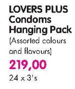 Lovers Plus Condoms Hanging Pack-24 x 3's