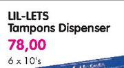 Lil-Lets Tampons Dispenser-6 x 10's