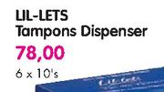 Lit-Lets Tampons Dispenser-6x10's