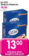 Lit-Lets Tampons Dispenser-10's