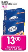 Lil-Lets Tampons Dispenser-10's