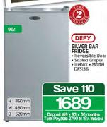 Defy Silver Bar Fridge-90Ltr(DFS136)