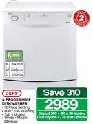 Defy 4 Programme Dishwasher(DDW168)
