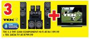 Tek 54cm TV + Tek 5.2 THT 5200 Component Hi-Fi