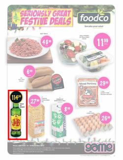 Foodco Western Cape : Seriously Great Festive Deals (14 Nov - 18 Nov), page 1
