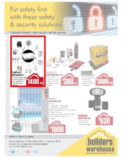 Builders Warehouse : Security Solutions (13 Nov - 6 Jan 2013), page 1