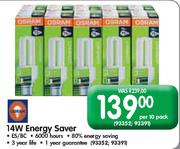 Osram 14W Energy Saver-Per 10 Pack
