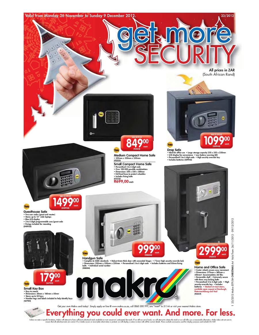 Makro Get More Security 26 Nov 9 Dec Www Guzzle Co Za
