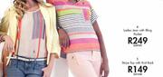 Ladies Stripe Top With Knit Back-Each