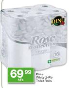 Dinu White 2-Ply Toilet Rolls-18's