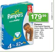 Pampers Disposable Nappies Active Baby Giant Pack