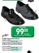 Genius Girls T-Bar School Shoes-9-1 Per Pair