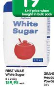 First Value White Sugar-8 x 2.5kg