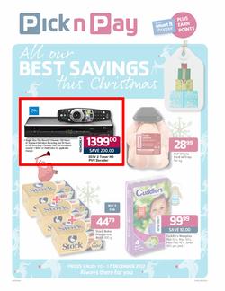 Pick n Pay Gauteng : All our Best Savings this Christmas (10 Dec - 17 Dec), page 1