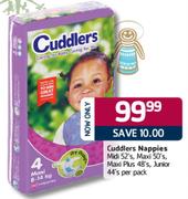 Cuddlers Nappies Midi-52's/Maxi-50's/Maxi Plus-48's/Junior-44's-Per Pack