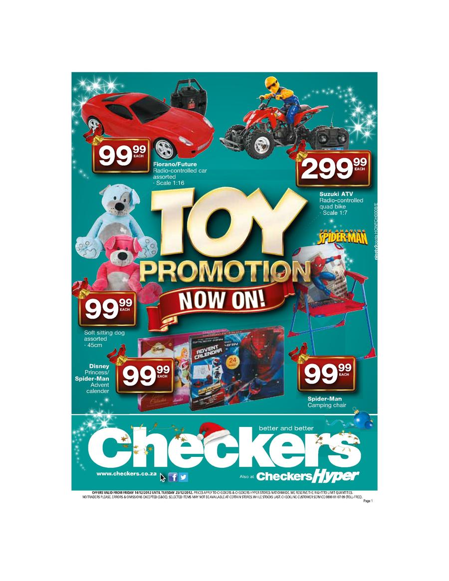 checkers toys christmas 2018