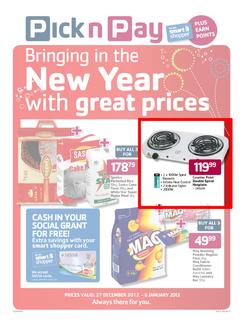Pick n Pay KZN : Bringing in the New Year with Great Prices (27 Dec - 6 Jan 2013), page 1